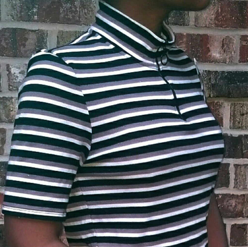 Cropped striped shirt